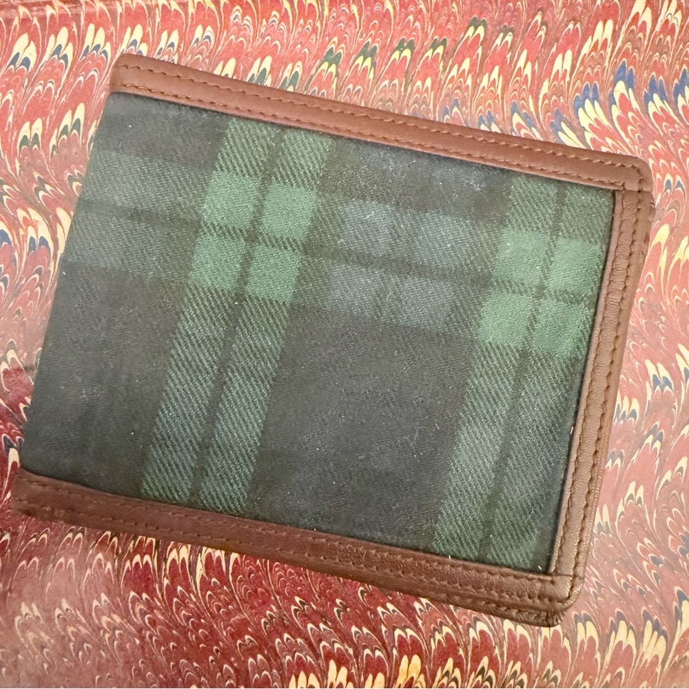 Vintage Polo Ralph Lauren Black Watch Tartan Bifold Wallet - Leather & Canvas